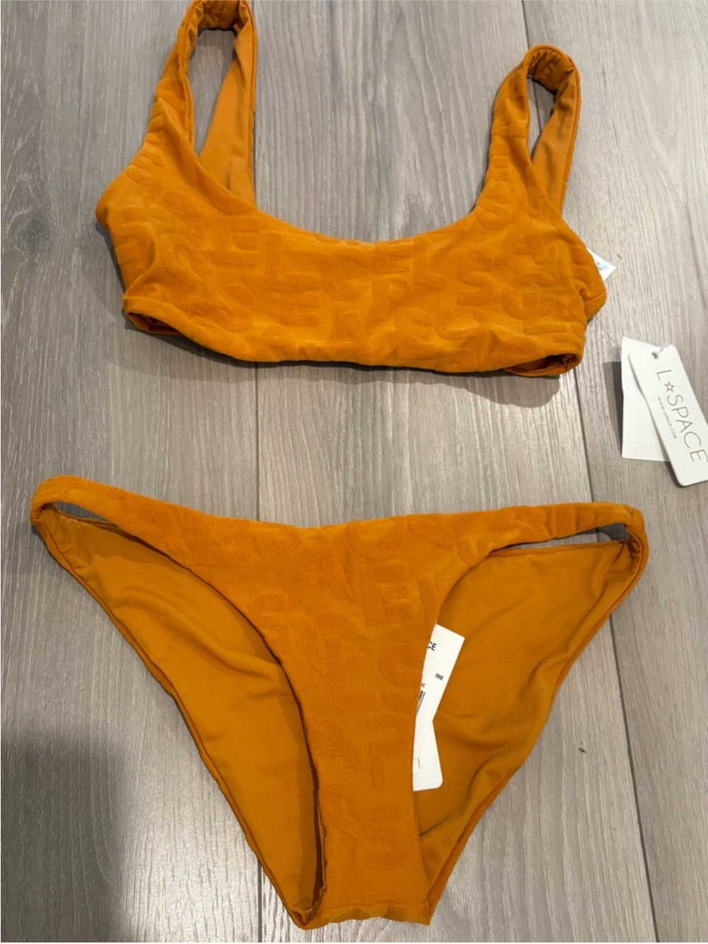 l*space mustard yellow terrycloth Bikini Set